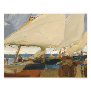 Joaquin Sorolla - Valencia Beach Foto Afdruk