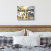 Joaquín Sorolla- Valencia strand in de ochtend lic Canvas Afdruk (Insitu (Slaapkamer))