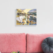 Joaquín Sorolla- Valencia strand in de ochtend lic Canvas Afdruk (Insitu (Woonkamer))