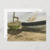 Joaquin Sorolla - Vissende boten op het strand Briefkaart (Voorkant / Achterkant)