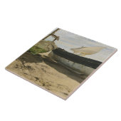 Joaquin Sorolla - Vissende boten op het strand Tegeltje (Zijkant)