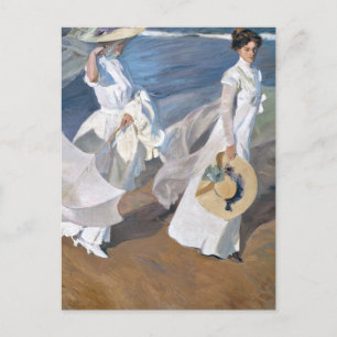 Joaquin Sorolla - Vrouwen wandelen op het strand Briefkaart