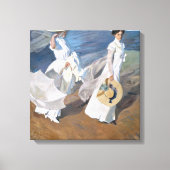 Joaquin Sorolla - Vrouwen wandelen op het strand Canvas Afdruk (Voorkant)