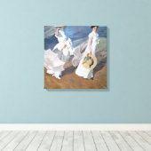 Joaquin Sorolla - Vrouwen wandelen op het strand Canvas Afdruk (Insitu (Houten vloer))