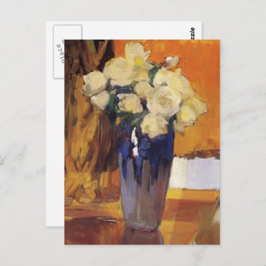 Joaquín Sorolla-White Roses van het Huis van de tu Briefkaart (Voorkant / Achterkant)