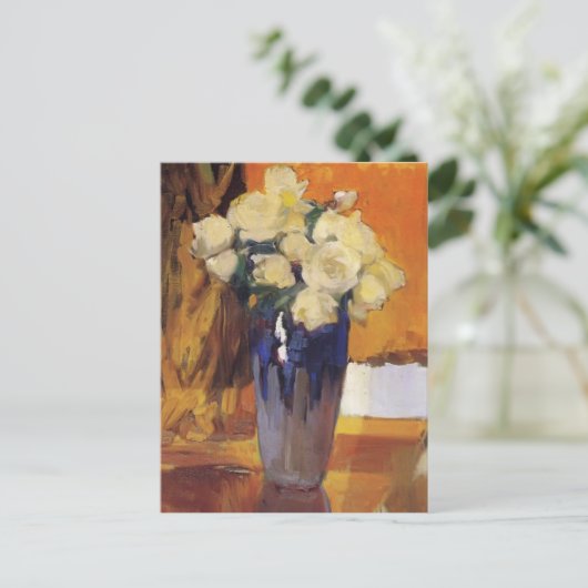Joaquín Sorolla-White Roses van het Huis van de tu Briefkaart (Staand voorkant)