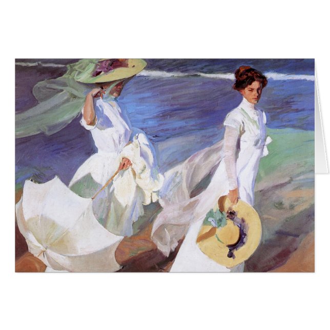 Joaquin Sorolla Women Walking Beach (Voorkant Horizontaal)