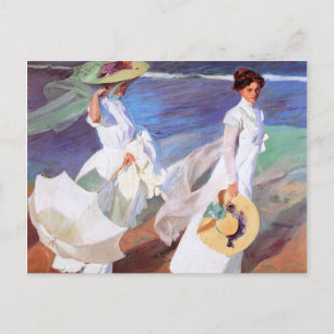 Joaquin Sorolla Women Walking Beach Briefkaart