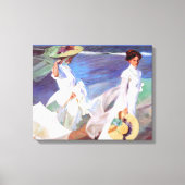 Joaquin Sorolla Women Walking Beach Canvas Afdruk (Voorkant)