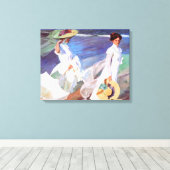 Joaquin Sorolla Women Walking Beach Canvas Afdruk (Insitu (Houten vloer))
