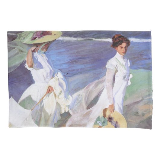 Joaquin Sorolla Women Walking Beach Kussensloop (Voorkant)