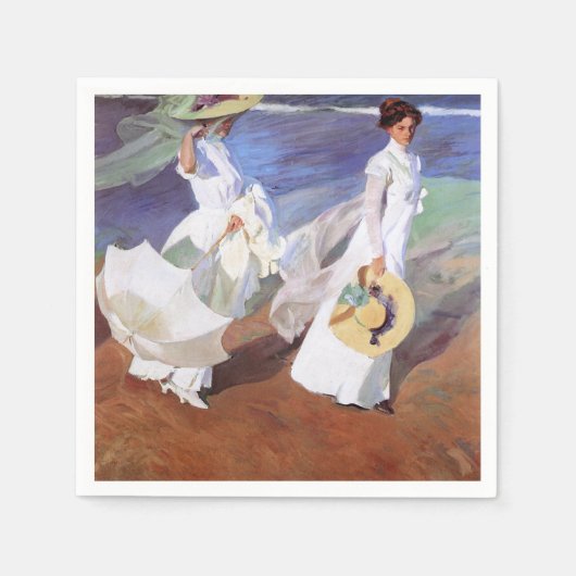 Joaquin Sorolla Women Walking Beach Servet (Voorkant)