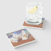 Joaquin Sorolla Women Walking Beach Stenen Onderzetter (Zijkant)