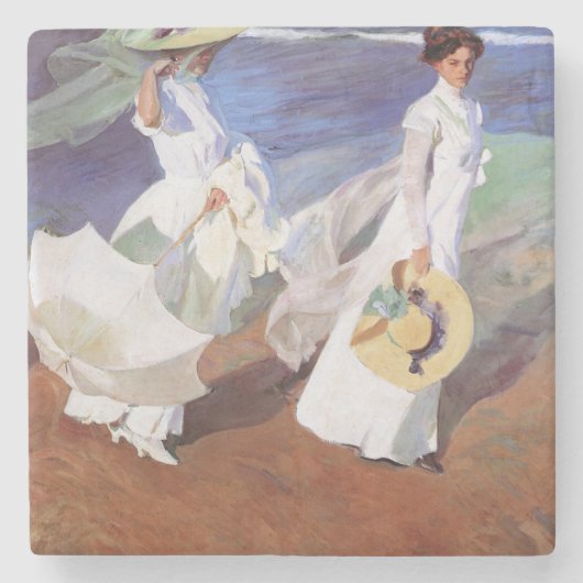 Joaquin Sorolla Women Walking Beach Stenen Onderzetter (Voorkant)