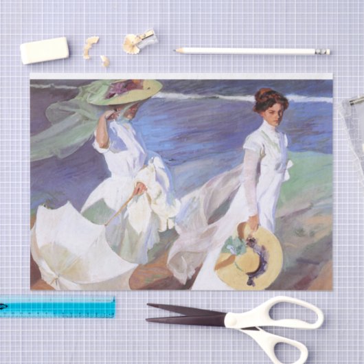Joaquin Sorolla Women Walking Beach Tissuepapier (Craft)