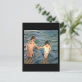 Joaquín Sorolla y Bastida Kinderen in het Zee Briefkaart (Staand voorkant)