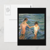 Joaquín Sorolla y Bastida Kinderen in het Zee Briefkaart (Voorkant / Achterkant)