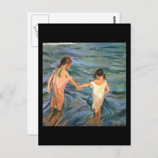 Joaquín Sorolla y Bastida Kinderen in het Zee Briefkaart (Voorkant / Achterkant)