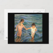 Joaquín Sorolla y Bastida Kinderen in het Zee Briefkaart (Voorkant / Achterkant)