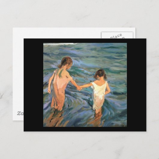 Joaquín Sorolla y Bastida Kinderen in het Zee Briefkaart (Voorkant / Achterkant)