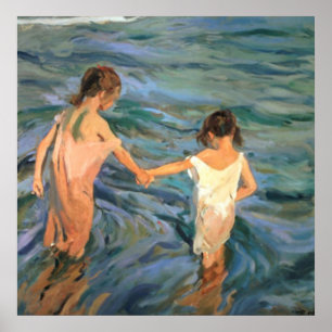 Joaquín Sorolla y Bastida Kinderen in het Zee Poster