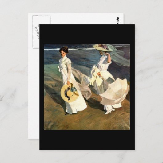 Joaquín Sorolla y Bastida loopt op het strand Briefkaart (Voorkant / Achterkant)