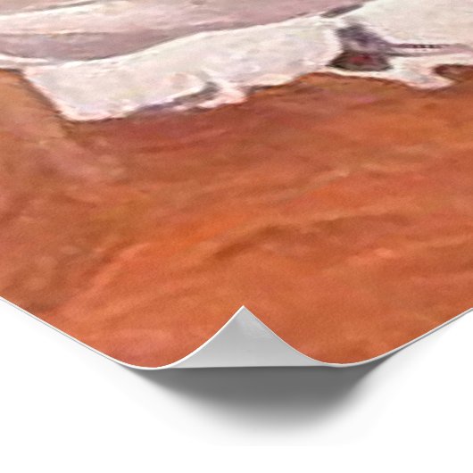 Joaquín Sorolla y Bastida loopt op het strand Poster (Hoek)