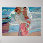 Joaquin Sorolla Y Bastida - na het zwemmen Poster (Voorkant)