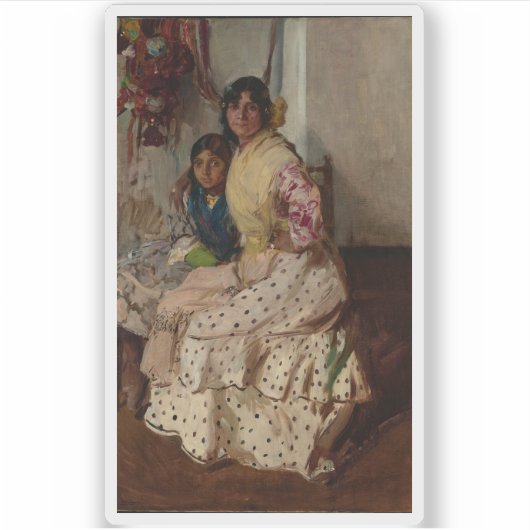 Joaquín Sorolla y Bastida-Pepilla en haar dochter Sticker (Voorkant)