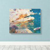 Joaquin Sorolla y Bastida - Rocks at Javea. Canvas Afdruk (Insitu (Houten vloer))