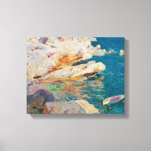 Joaquin Sorolla y Bastida - Rocks at Javea. Canvas Afdruk (Voorkant)