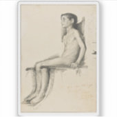 Joaquín Sorolla y Bastida - Studie van een zittend Sticker (Voorkant)