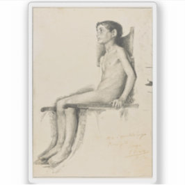 Joaquín Sorolla y Bastida - Studie van een zittend Sticker