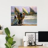Joaquín Sorolla y Bastida Three Sails Poster (Thuiskantoor)