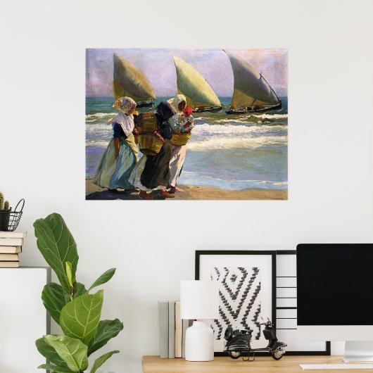 Joaquín Sorolla y Bastida Three Sails Poster (Thuiskantoor)