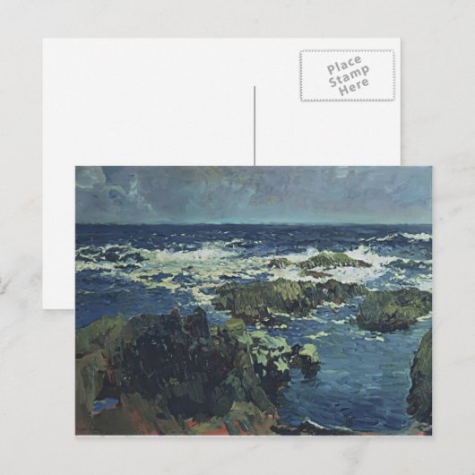 Joaquín Sorolla - Zee en rotsen in San Esteban Briefkaart (Voorkant / Achterkant)