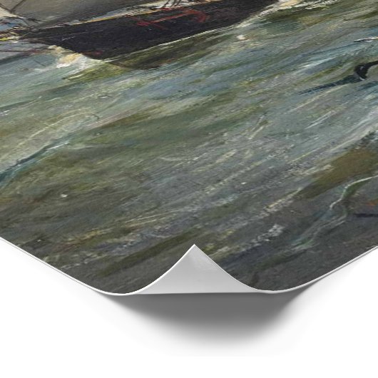 Joaquin Sorolla - Zeilboten in het Zee Poster (Hoek)