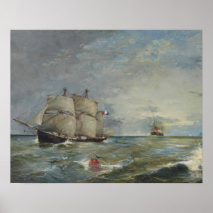 Joaquin Sorolla - Zeilboten in het Zee Poster