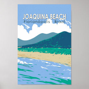 Joaquina Beach Brazilië Reizen Kunst Vintage Poster