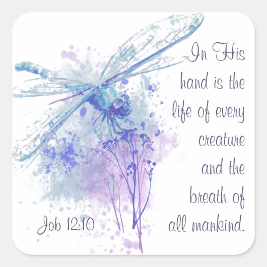 Job 12:10 Schrift Leven van elk schepsel Vierkante Sticker (Voorkant)