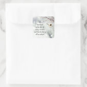 Job 12:10 Schrift Leven van elk schepsel Vierkante Sticker (Tas)