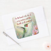 Job 12:10 Schrift Leven van elk schepsel Vierkante Sticker (Envelop)