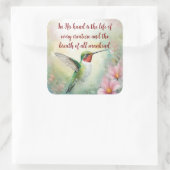 Job 12:10 Schrift Leven van elk schepsel Vierkante Sticker (Tas)