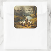 Job 12:10 Schrift Leven van elk schepsel Vierkante Sticker (Tas)