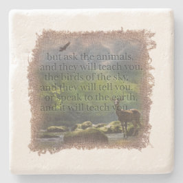 JOB 12:7 - Coaster Stenen Onderzetter