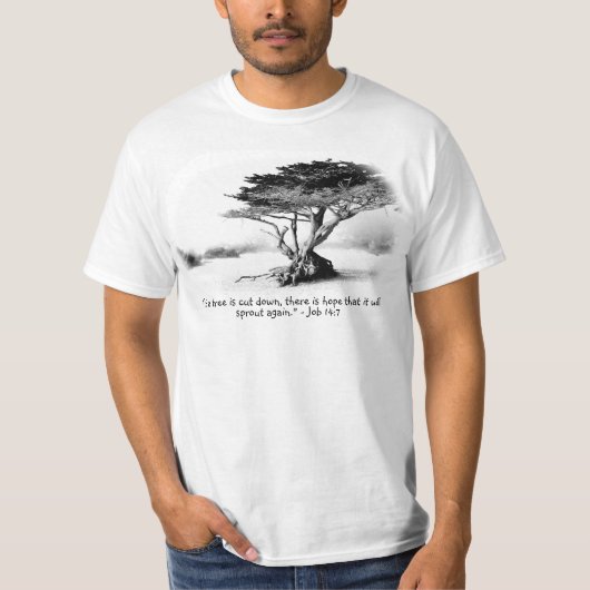 JOB 14:7 Basic T-shirt voor heren (Voorkant)