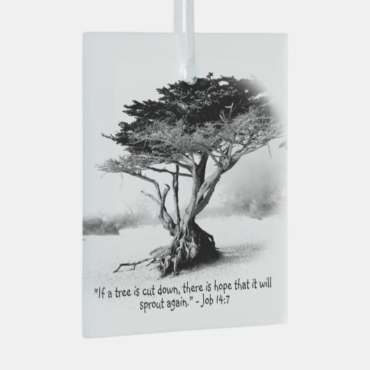 JOB 14:7 Glass Ornament (Voorkant Rechts)