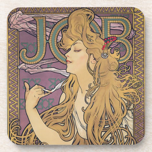 Job (1896) door Alphonse Mucha Bier Onderzetter (Voorkant)