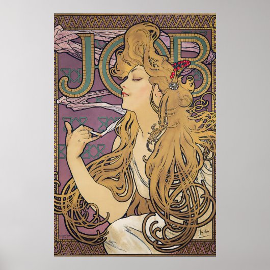 Job (1896) door Alphonse Mucha Poster (Voorkant)