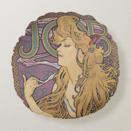 Job (1896) door Alphonse Mucha Rond Kussen